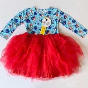 NWT Kiki + Lulu PATRIOTIC PARTY IN THE U.S.A. Girl Dress With Tulle 5-6 Years 5T